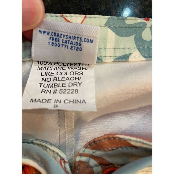 Crazy Shirts  Hawaiian Floral Board Shorts Size 9 Multicolor - Picture 9 of 9